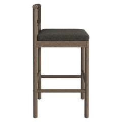 Eleni Weathered Gray Flint Outdoor Patio Teak Wood Bar Stools (Set of 2) - Ornate Home