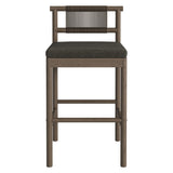 Eleni Weathered Gray Flint Outdoor Patio Teak Wood Bar Stools (Set of 2) - Ornate Home