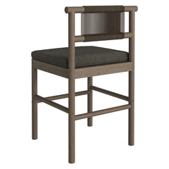 Eleni Weathered Gray Flint Outdoor Patio Teak Wood Counter Stools (Set of 2) - Ornate Home