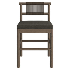 Eleni Weathered Gray Flint Outdoor Patio Teak Wood Counter Stools (Set of 2) - Ornate Home
