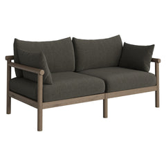 Eleni Weathered Gray Flint Outdoor Patio Teak Wood Loveseat - Ornate Home