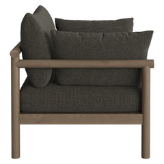 Eleni Weathered Gray Flint Outdoor Patio Teak Wood Loveseat - Ornate Home