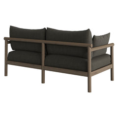 Eleni Weathered Gray Flint Outdoor Patio Teak Wood Loveseat - Ornate Home