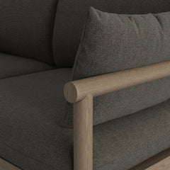 Eleni Weathered Gray Flint Outdoor Patio Teak Wood Loveseat - Ornate Home