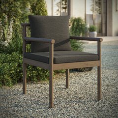 Eleni Weathered Gray Flint Outdoor Patio Teak Wood Rope Dining Chair - Ornate Home