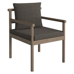 Eleni Weathered Gray Flint Outdoor Patio Teak Wood Rope Dining Chair - Ornate Home