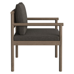 Eleni Weathered Gray Flint Outdoor Patio Teak Wood Rope Dining Chair - Ornate Home
