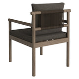 Eleni Weathered Gray Flint Outdoor Patio Teak Wood Rope Dining Chair - Ornate Home