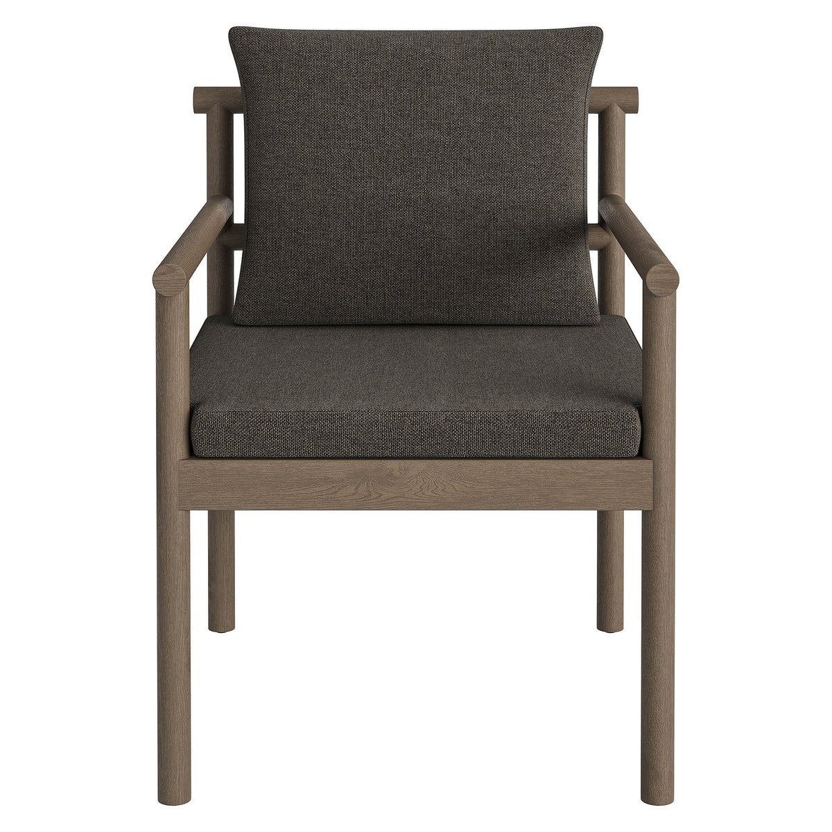 Eleni Weathered Gray Flint Outdoor Patio Teak Wood Rope Dining Chair - Ornate Home