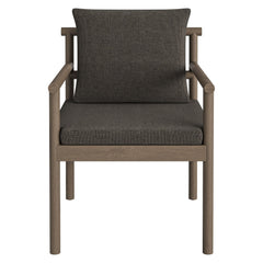 Eleni Weathered Gray Flint Outdoor Patio Teak Wood Rope Dining Chair - Ornate Home