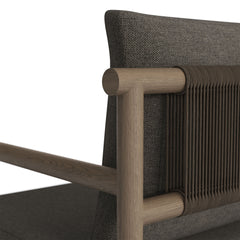 Eleni Weathered Gray Flint Outdoor Patio Teak Wood Rope Dining Chair - Ornate Home