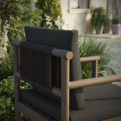 Eleni Weathered Gray Flint Outdoor Patio Teak Wood Rope Dining Chair - Ornate Home