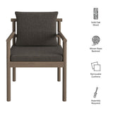 Eleni Weathered Gray Flint Outdoor Patio Teak Wood Rope Dining Chair - Ornate Home