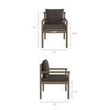 Eleni Weathered Gray Flint Outdoor Patio Teak Wood Rope Dining Chair - Ornate Home