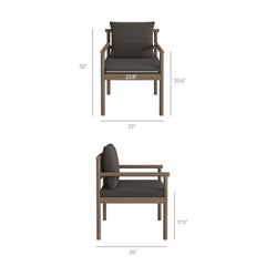 Eleni Weathered Gray Flint Outdoor Patio Teak Wood Rope Dining Chair - Ornate Home