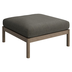 Eleni Weathered Gray Flint Square Outdoor Patio Teak Wood Ottoman - Ornate Home