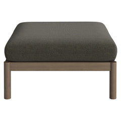 Eleni Weathered Gray Flint Square Outdoor Patio Teak Wood Ottoman - Ornate Home