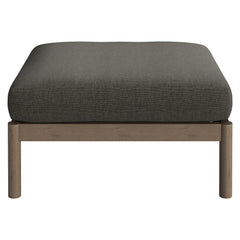 Eleni Weathered Gray Flint Square Outdoor Patio Teak Wood Ottoman - Ornate Home