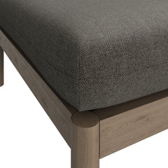 Eleni Weathered Gray Flint Square Outdoor Patio Teak Wood Ottoman - Ornate Home