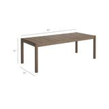 Eleni Weathered Gray/Pebble 7 Piece Outdoor Patio Teak Wood Dining Set - Ornate Home