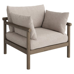 Eleni Weathered Gray/Pebble Outdoor Patio Teak Wood Armchair - Ornate Home