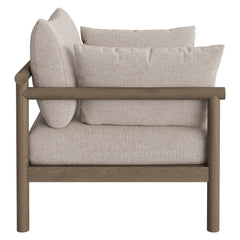 Eleni Weathered Gray/Pebble Outdoor Patio Teak Wood Armchair - Ornate Home