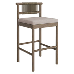 Eleni Weathered Gray/Pebble Outdoor Patio Teak Wood Bar Stools (Set of 2) - Ornate Home