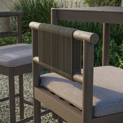 Eleni Weathered Gray/Pebble Outdoor Patio Teak Wood Bar Stools (Set of 2) - Ornate Home