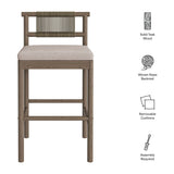 Eleni Weathered Gray/Pebble Outdoor Patio Teak Wood Bar Stools (Set of 2) - Ornate Home
