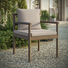 Eleni Weathered Gray/Pebble Outdoor Patio Teak Wood Rope Dining Chair - Ornate Home