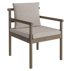 Eleni Weathered Gray/Pebble Outdoor Patio Teak Wood Rope Dining Chair - Ornate Home