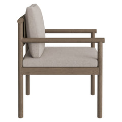Eleni Weathered Gray/Pebble Outdoor Patio Teak Wood Rope Dining Chair - Ornate Home