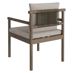 Eleni Weathered Gray/Pebble Outdoor Patio Teak Wood Rope Dining Chair - Ornate Home