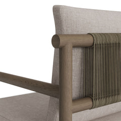 Eleni Weathered Gray/Pebble Outdoor Patio Teak Wood Rope Dining Chair - Ornate Home