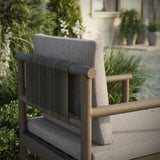 Eleni Weathered Gray/Pebble Outdoor Patio Teak Wood Rope Dining Chair - Ornate Home