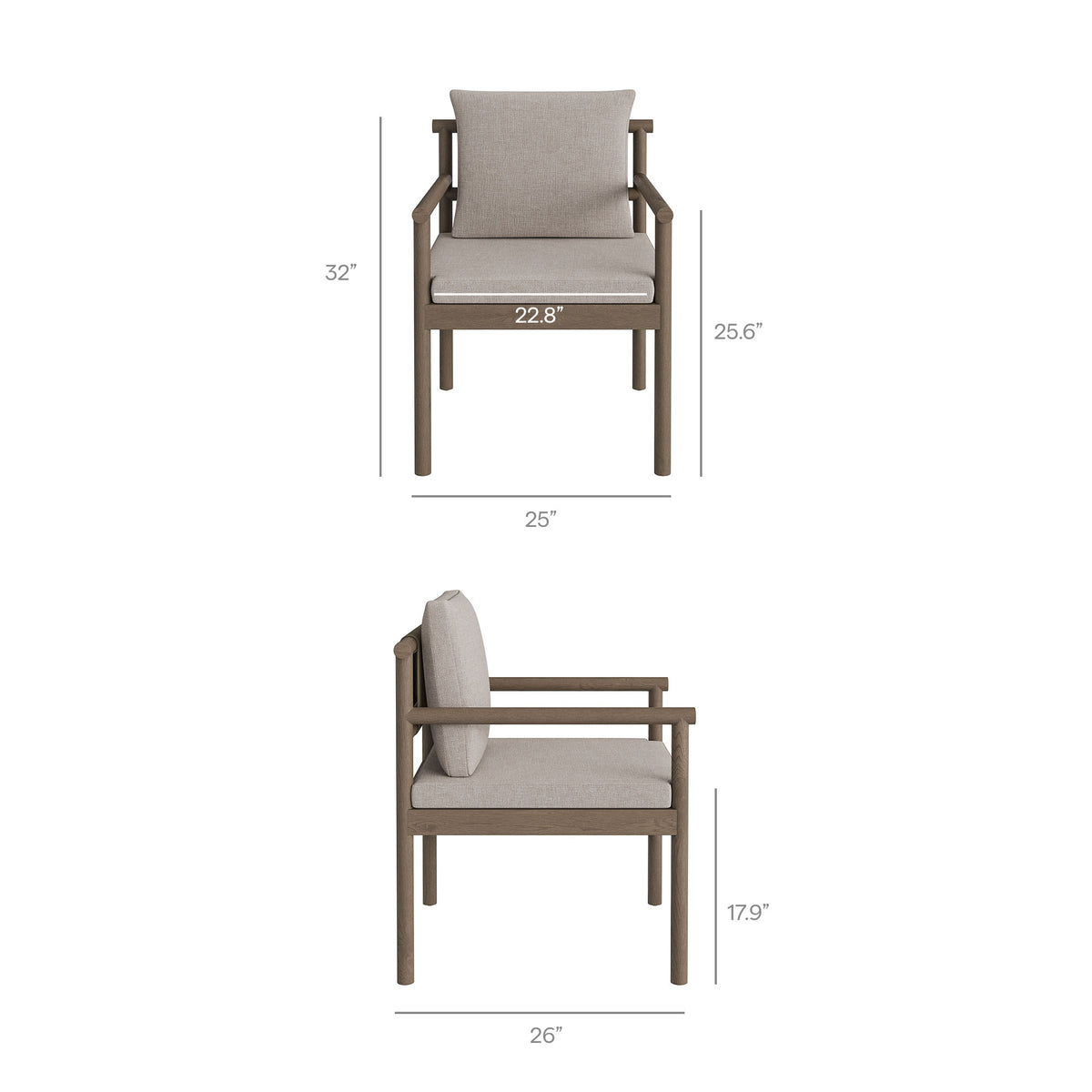 Eleni Weathered Gray/Pebble Outdoor Patio Teak Wood Rope Dining Chair - Ornate Home