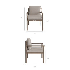 Eleni Weathered Gray/Pebble Outdoor Patio Teak Wood Rope Dining Chair - Ornate Home