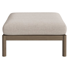 Eleni Weathered Gray/Pebble Square Outdoor Patio Teak Wood Ottoman - Ornate Home