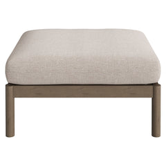 Eleni Weathered Gray/Pebble Square Outdoor Patio Teak Wood Ottoman - Ornate Home