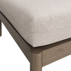 Eleni Weathered Gray/Pebble Square Outdoor Patio Teak Wood Ottoman - Ornate Home