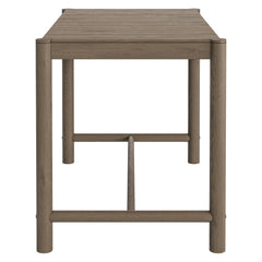 Eleni Weathered Gray Rectangle 56-Inch Outdoor Patio Teak Wood Rectangular Bar Table - Ornate Home