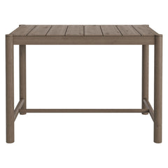 Eleni Weathered Gray Rectangle 56-Inch Outdoor Patio Teak Wood Rectangular Bar Table - Ornate Home