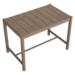 Eleni Weathered Gray Rectangle 56-Inch Outdoor Patio Teak Wood Rectangular Bar Table - Ornate Home