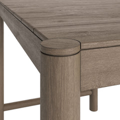 Eleni Weathered Gray Rectangle 56-Inch Outdoor Patio Teak Wood Rectangular Bar Table - Ornate Home