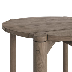 Eleni Weathered Gray Round 35 Inch Outdoor Patio Teak Wood Round Bar Table - Ornate Home