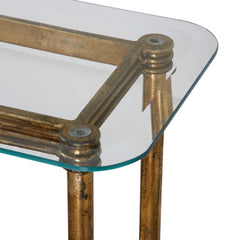 Elenio Gold Glass Console Table - Ornate Home