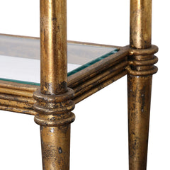 Elenio Gold Glass Console Table - Ornate Home