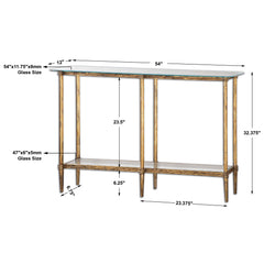Elenio Gold Glass Console Table - Ornate Home
