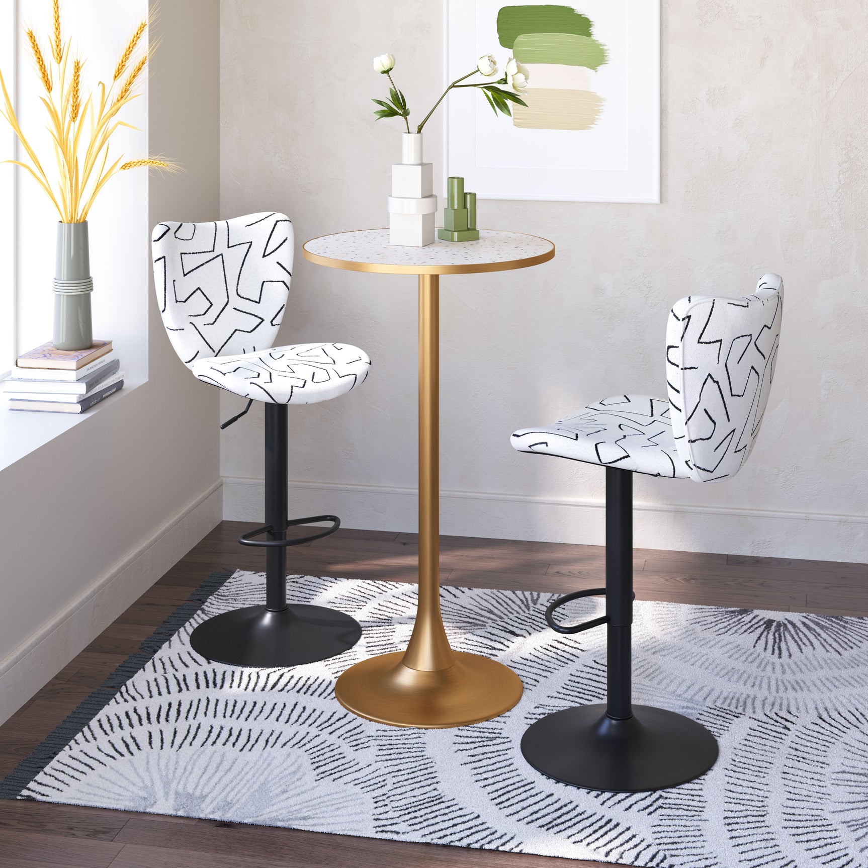 Elevate White Barstool (Set of 2) - Ornate Home