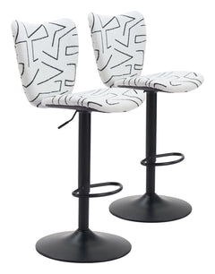 Elevate White Barstool (Set of 2) - Ornate Home